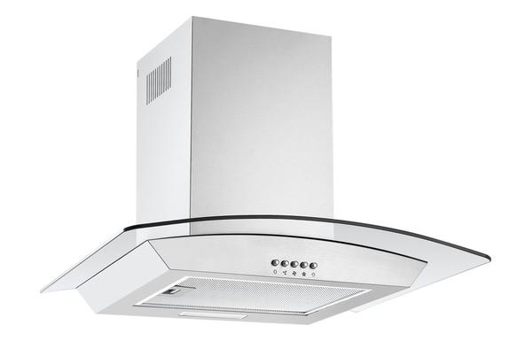 Prima PRCGH016 60cm Curved Glass Chimney Hood - St/Steel